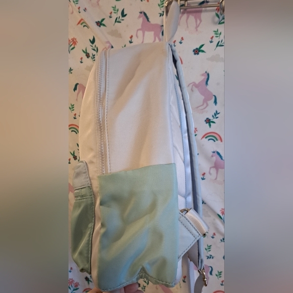Isaac Mizrahi Pastel Color Block Nylon Neutral Boho School Backpack Purse Bag